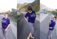 देखिये आफरीन खान नाम की ये हॉट लड़की को अपने फ्रेंड्स के साथ हाइवे पर मस्ती करते हुए