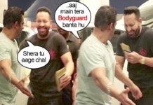 सलमान खान ने लिए उड़ाया अपने बॉडीगार्ड शेरा का सबके सामने मजाक, देखें वीडियो