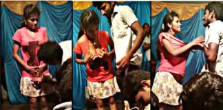 देखिये लड़का लड़की को अश्लील डांस करते हुए| लोग देखते रहे