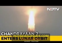 ISRO ने चन्द्रयान 2 को चन्द्रमा की कक्षा में सफलतापूर्वक स्थापित किया ।