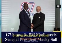 G7 Summit में PM Modi ने सेनेगल के राष्ट्रपति Macky Sall से की मुलाकात।