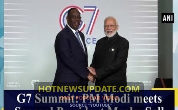 G7 Summit में PM Modi ने सेनेगल के राष्ट्रपति Macky Sall से की मुलाकात।