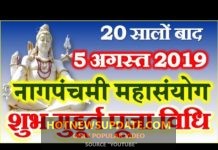 20 सालों बाद 5 अगस्त को नाग पंचमी का महायोग ।