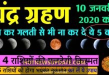 चंद्र ग्रहण 2020 :साल का पहला चंद्रग्रहण 10 जनवरी को लगेगा सूर्य ग्रहण के बाद।